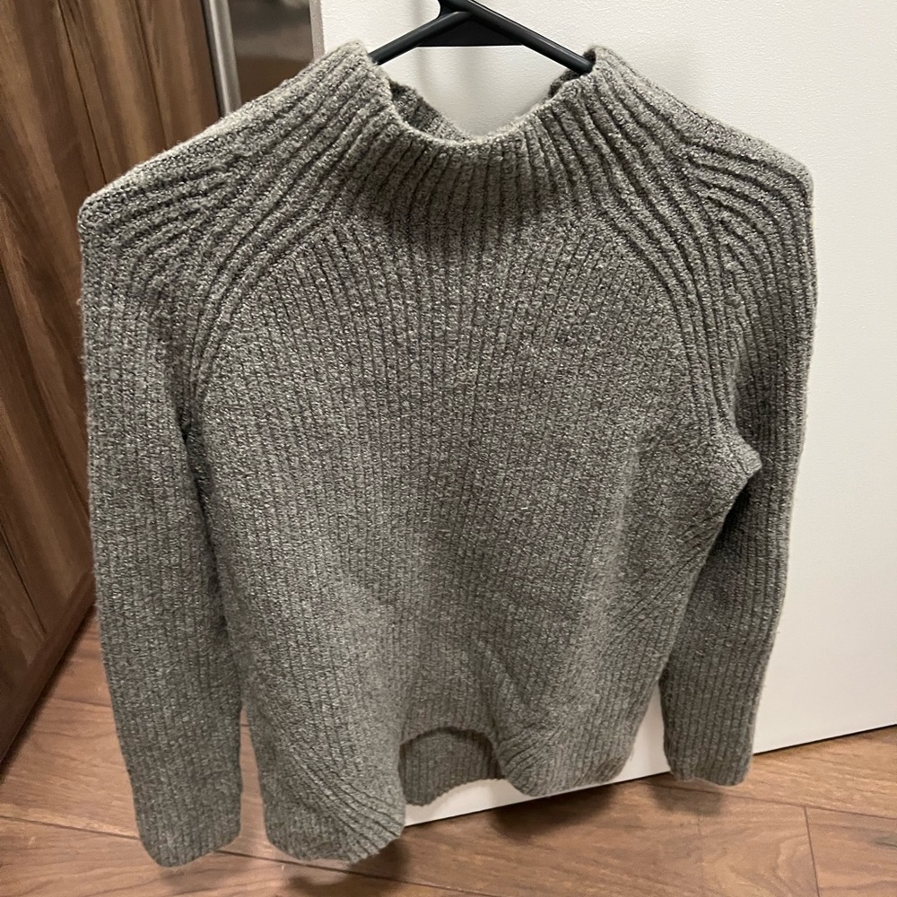 madewell heavy weight warm grey cowl neck sweater
